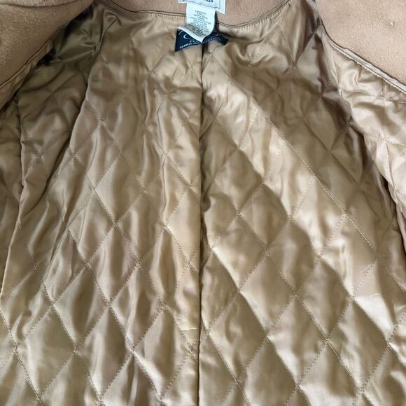 L.L.BEAN Classic 100% Wool Premium Italy Fabric Peacoat Coat in Camel Size 14 - Picture 12 of 16